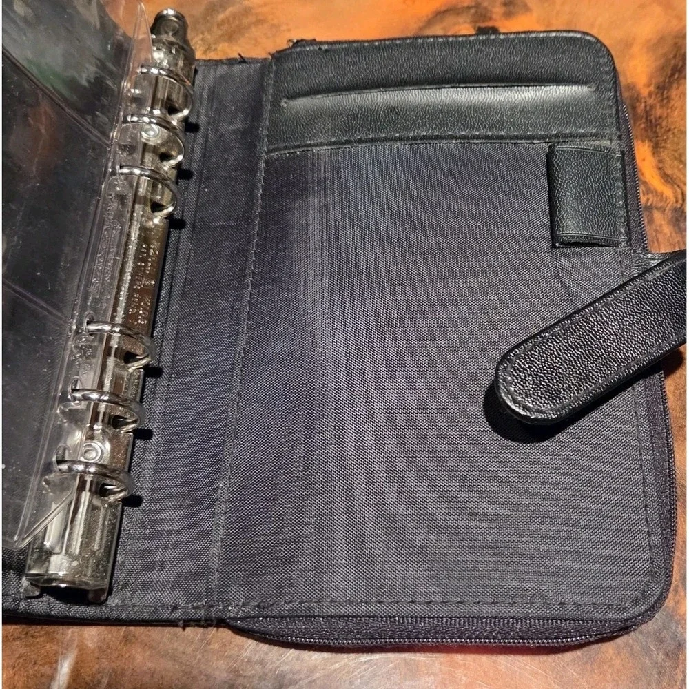 At A Glance Faux Leather Black Binder Planner Divider Organizer Fits 8x5